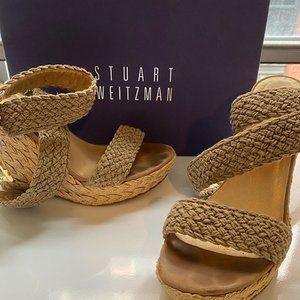 Stuart Weitzman "Alex" swamp crochet wedges